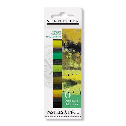 Etui Pastels 'A L'Écu' - 6 Demi-Pastels - Campagne Au Printemps