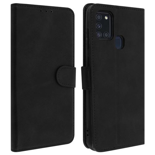 Avizar Etui pour Samsung Galaxy A21s Porte-carte Fonction Support Vintage Noir