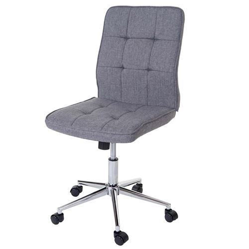 Fauteuil de bureau Newcastle, fauteuil pivotant, fauteuil de travail, tissu gris