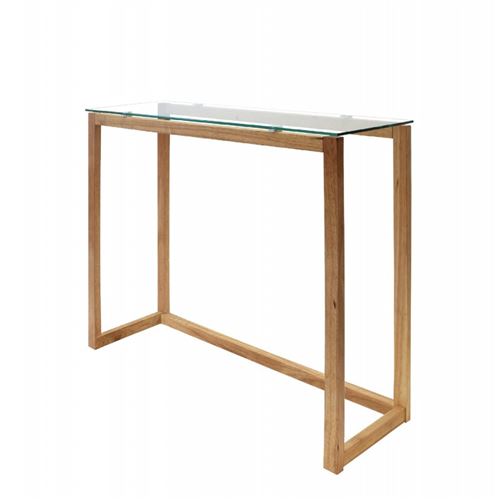 The Home Deco Factory Beige Console En Verre Et Bois Home Déco Factory - Naturel
