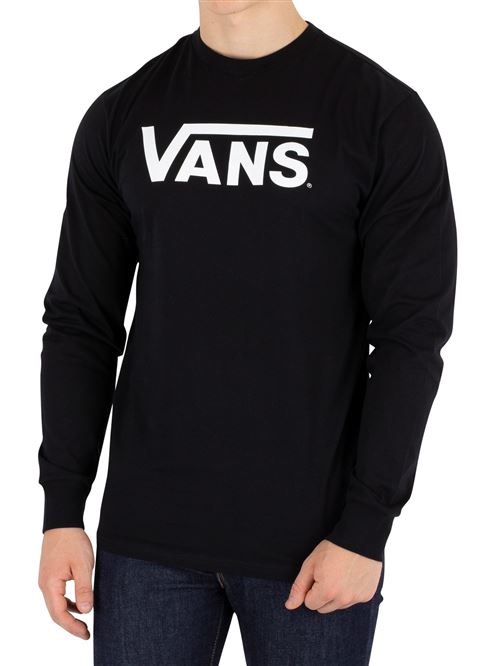 Vans Homme T-shirt Classic Longsleeved Logo, Noir