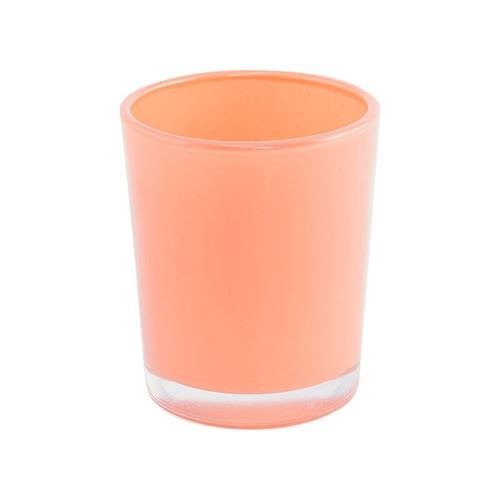 bougeoir saumon brillant 5.6x6.5cm