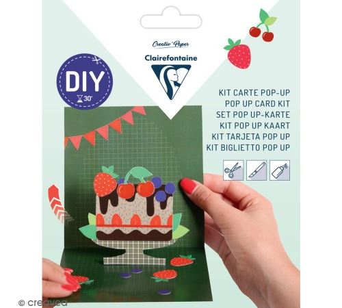 Kit pop-up Joyeux anniversaire - Carte et enveloppe - 140 x 140 mm