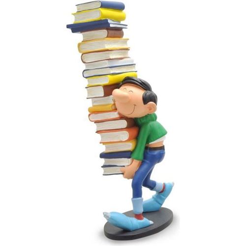 Statuette Collectoys - Gaston - Gaston avec pile de livres 