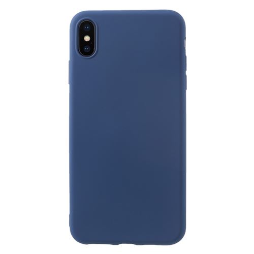 Coque en silicone liquide pour tous les bords et emballages bleu pour votre Apple iPhone XS Max 6.5 pouces