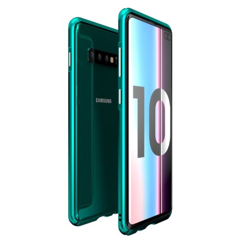 Bumper en métal cadre d'attraction magnétique vert pour votre Samsung Galaxy S10 Plus