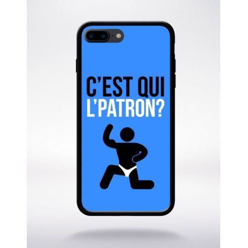 Coque c est qui l patron 12 compatible apple iphone 7 plus bord noir silicone