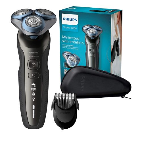 Philips S6640/44 Rasoir électrique à sec et humide avec système de rasage MultiPrecision, styleur SmartClick, étui de voyage