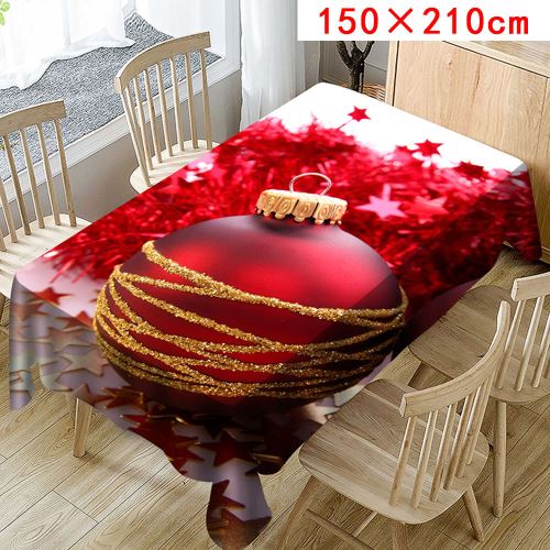 Nappe de Noël Imprimer Rectangle Table Cover Holiday Party Home Decor_Kiliaadk381
