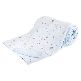 Soft Touch Couverture Bebe Etoiles Et Lune 75 X 100 Cm Bleu Achat Prix Fnac