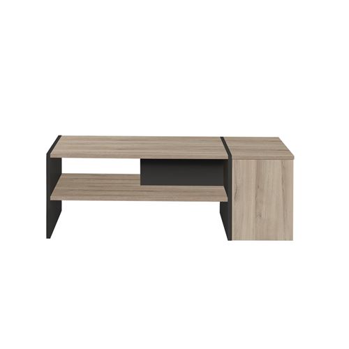 YORI Table basse bar - Style industriel - Décor chene noir