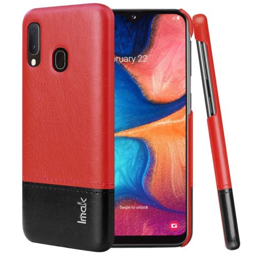 Coque en TPU + PU rigide avec anti-déflagrant rouge/noir pour votre Samsung Galaxy A20e/A10e