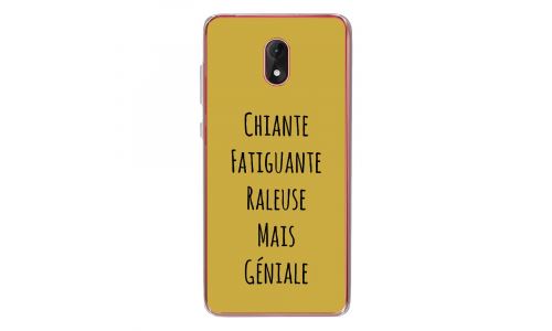 Coque souple pour Wiko Lenny 5 avec impression Motifs Chiante mais Géniale or