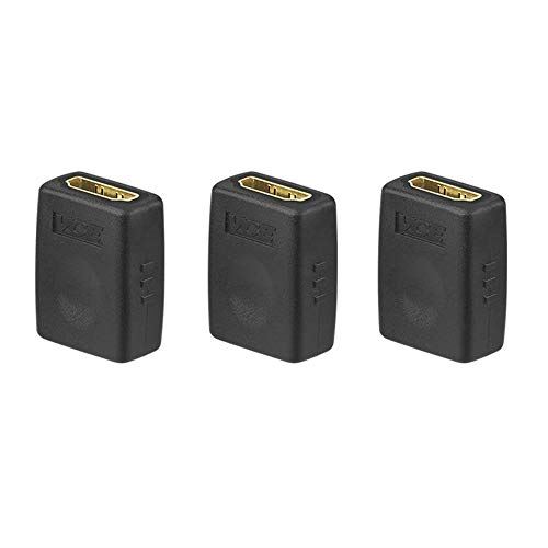 VCE Lot de 3 HDMI femelle à femelle Coupler Plaqué or High Speed HDMI femelle Adaptateur