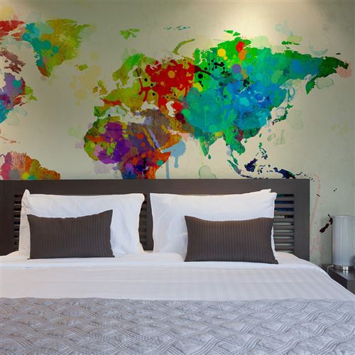 Papier peint - Paint splashes map of the World -