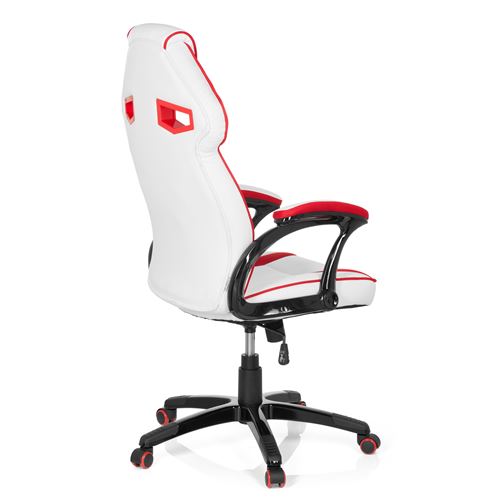 Chaise Gaming Chaise De Bureau Guardian Simili Cuir Blanc Rouge Hjh Office Achat Prix Fnac