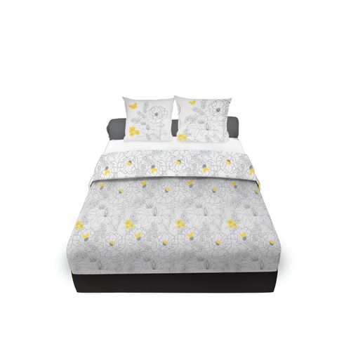 Parure de draps 240x290 cm en coton 57 fils LISA Blanc, par Soleil d'ocre