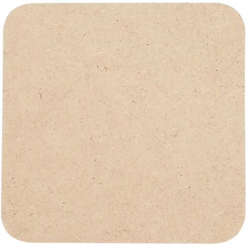 Creotime sous-verre carré 6 pièces de 10 cm de bois clair