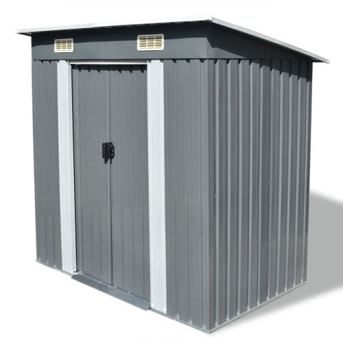 Cabane de Jardin/Abri de Jardin/Remise de Jardin en Métal Gris 190 x 124 x 181 cm