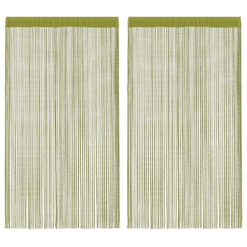 vidaXL Rideau en fils 2 pcs 100 x 250 cm Vert