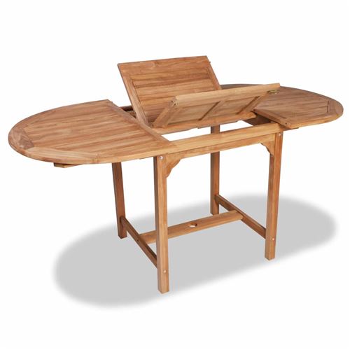 Table extensible de jardin (110-160)x80x75 cm Teck solide Marron