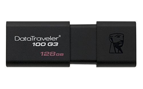 Kingston DT100G3/218GB DataTraveler 100 G3, USB 3.0, 3.1 Flash Drive, 128 GB, NOIR