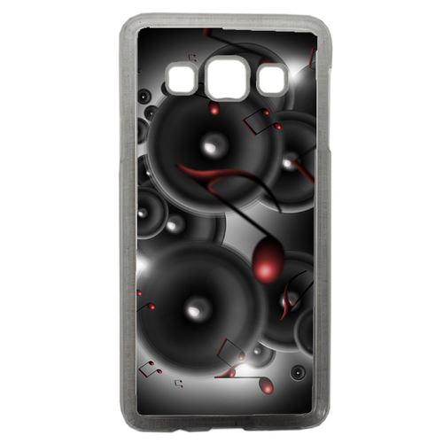 Coque Enceintes Note De Musique Rouge Compatible Samsung Galaxy A3 Transparent