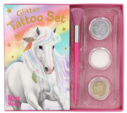 Miss Melody set de tatouage paillettes junior 15,5 x 14 cm polythène