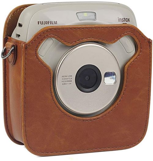 Étui Housse Coque de Protection avec Bandoulière en Cuir PU Style Vintage pour Appareil Photo FUJIFILM Instax SQUARE SQ20