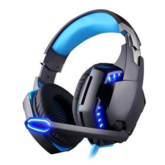 Casque Gaming USB Ordinateur 7.1 Surround LED Boutons de Contrôle Bleu YONIS - 1
