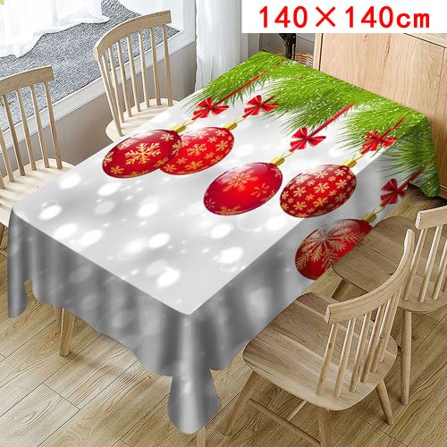 Nappe de Noël Imprimer Rectangle Table Cover Holiday Party Home Decor_Kiliaadk333