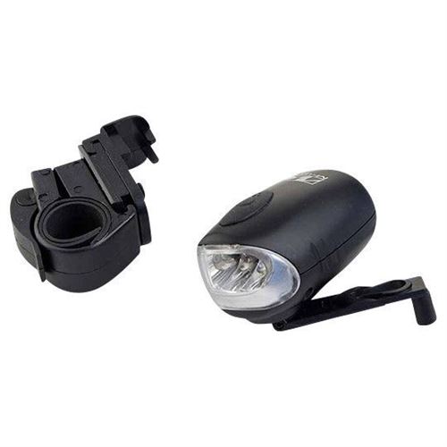 Eclairage velo ss pile av m-wave 3 leds 3 fcts dynamo manuelle
