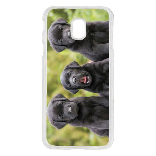 Coque chiots labrador retriver noir compatible galaxy j7 2017 transparent