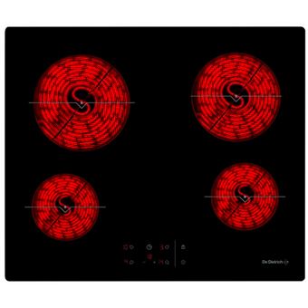 De Dietrich DPV7650B - Vitrocéramique - 4 plaques de cuisson - Niche - largeur : 56 cm - profondeur : 49 cm - noir - sans cadre
