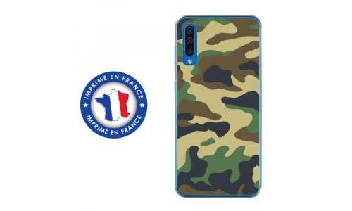 Coque souple pour Samsung Galaxy A50 avec impression Motifs Camouflage militaire vert