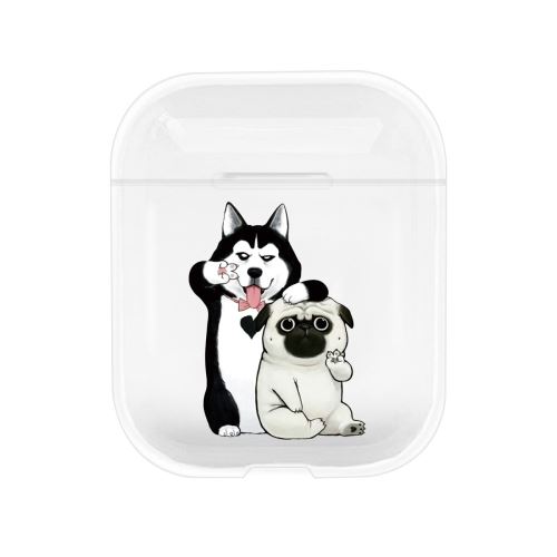 Coque en TPU modèle de dessin animé rigide deux chiens pour votre Apple AirPods (2019)/(2016)