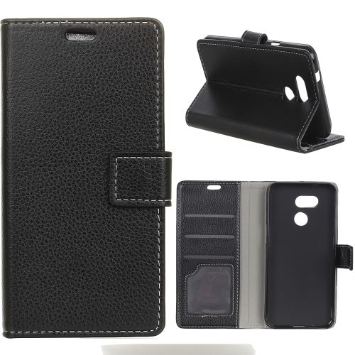 Etui en PU avec support de couleur noir pour votre HTC Desire 12s