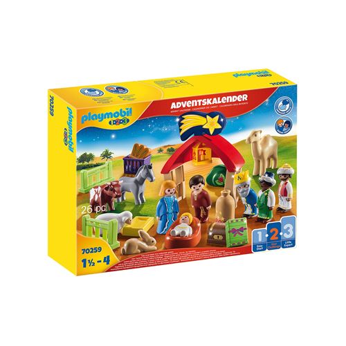 Playmobil 1.2.3 Calendrier de l Avent 70259 Animaux et Mangeoire