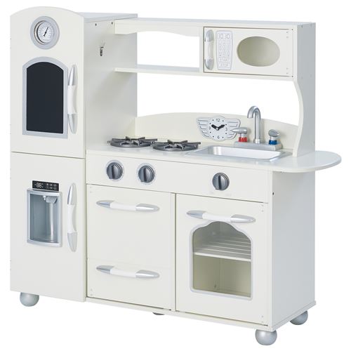 Teamson jeu de cuisine enfant en bois dinette blanche fille garçon TD-11414W