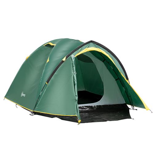 Tente de camping 2-3 personnes fibre verre polyester PE vert