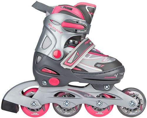 NIJDAM Patins à roues alignées réglable junior gris / argent