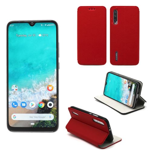Housse Xiaomi Mi A3 (MIA3) rouge - Etui Coque Xiaomi Mi A3 (MIA3) Protection antichoc à rabat Smartphone 2019 - Accessoires Pochette Case XEPTIO