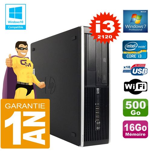 Pc hp compaq 8300 sff core i3-2120 ram 16go disque 500 go graveur dvd wifi w7 État correct - Hewlett-Packard reconditionné disponible sur Fnac