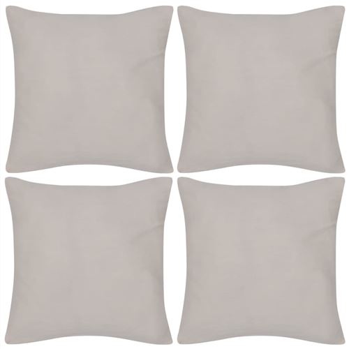 Kussenhoezen katoen 50 x 50 cm beige 4 stuks