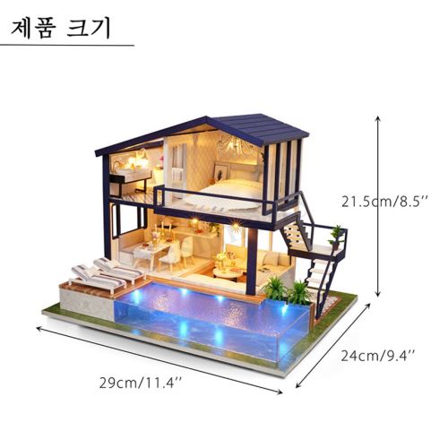 29 * 24 * 21.5cm DIY LED Loft Apartments Dollhouse Miniature Meubles en bois