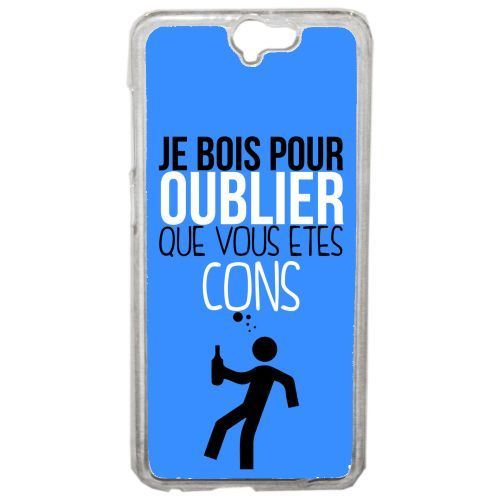 Coque je bois pour oublier que vous etes con 12 compatible htc one a9 transparent