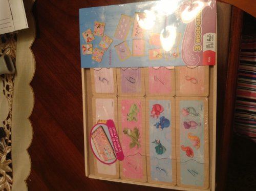 Disney Princess - 3 JEUX EN BOIS, y compris les dominos, la correspondance des nombres, la correspondance des couleurs. 3-8 ans