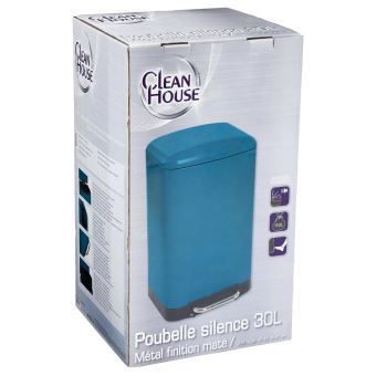 Poubelle 30L Métal Gris - Fermeture Silencieuse - Pédale Large - Seau Amovible - Pour Sacs 50L