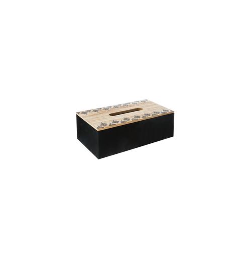 Boîte à Mouchoirs Ethnique Motifs 24cm Noir