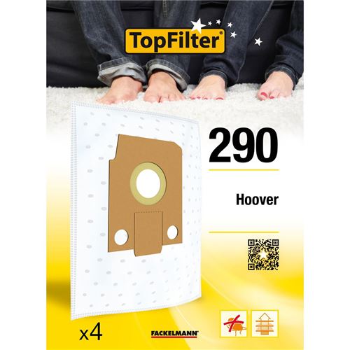 Lot de 4 sacs aspirateur Hoover Alpina TopFilter Premium ref 64290